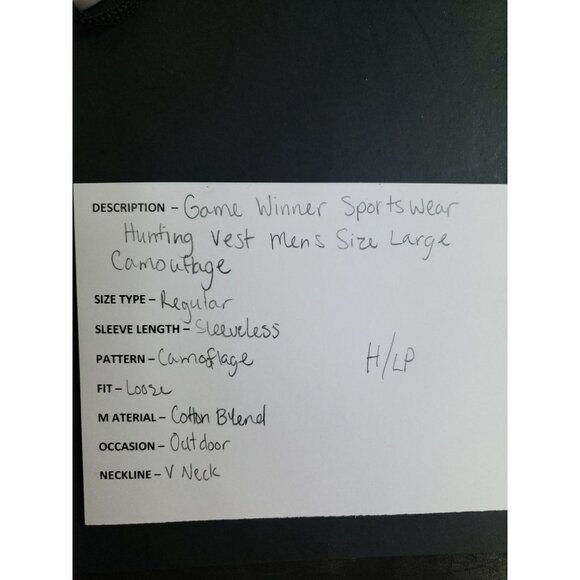 Game Winner Hunting Vest Men's Size Large Camoflauge - Picture 4 of 5